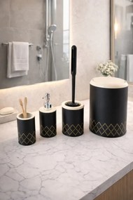Stewehome Σετ μπάνιου 4 τεμαχίων με γεωμετρικό ζικζακ σχέδιο
