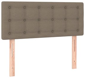 vidaXL Κρεβάτι Boxspring με Στρώμα &amp; LED Taupe 120x200 εκ. Υφασμάτινο
