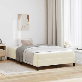 vidaXL Σκελετός Κρεβατιού με στρώμα Κρεμ 120 x 200 cm ύφασμα