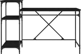 vidaXL Γραφείο Μαύρη Οξυά 135 x 50 x 90 cm Επεξεργασμένο ξύλο