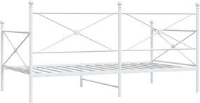 vidaXL Κρεβάτι ημέρας χωρίς στρώμα Λευκό 107x203 cm Ατσάλι