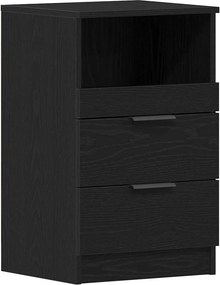 vidaXL Κομοδίνο Μαύρη Δρυς 40 x 36 x 65 cm Επεξεργασμένο Ξύλο