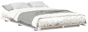 vidaXL Κρεβάτι δαπέδου Λευκό 140 x 190 cm Μασίφ ξύλο πεύκου
