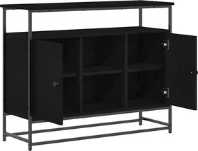 vidaXL Πλαϊνό γραφείο Μαύρη Οξυά 100 x 35 x 80 εκ. Επεξεργασμένο ξύλο