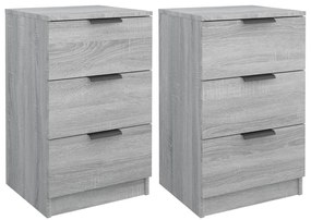 vidaXL Κομοδίνα 2 τεμ. Γκρι Sonoma 40x36x65 εκ.