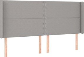 vidaXL Κρεβάτι Boxspring με Στρώμα &amp; LED Αν.Γκρι 200x200εκ. Υφασμάτινο