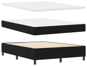 vidaXL Κρεβάτι με Στρώμα και Πάγκο Μαύρο 160x200 εκ Ύφασμα