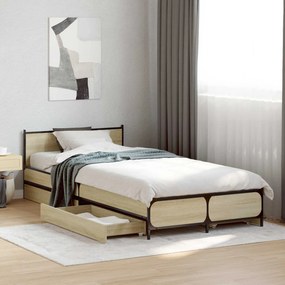 vidaXL Κρεβάτι με Κεφαλάρι Sonoma Δρυς 80 x 200 cm Επεξεργασμένο Ξύλο