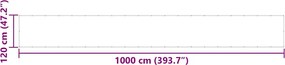 vidaXL Σήτα Μπαλκονιού Κόκκινη 120x1000 εκ. 100% Πολυεστέρας Oxford