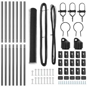 vidaXL Στύλος Περιφράξεων Γκρι 10 x 1 μ (πλέγμα 13 mm) Χάλυβας και PVC