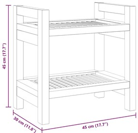 vidaXL Τραπέζι Βοηθητικό Μπάνιου 45 x 30 x 45 εκ. από Μασίφ Ξύλο Teak