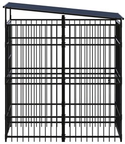 vidaXL Κλουβί Σκύλου Εξωτερικού Χώρου με Ατσάλινη Οροφή 1,84 μ²