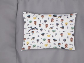 Μαξιλαροθήκη Bebe Φάκελος Βαμβακερή 35x45εκ. Minecraft 566 White-Grey DimCol