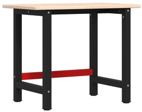 vidaXL Πάγκος Εργασίας Ορθογώνιος 100x60x81,5 εκ. από Μασίφ Ξύλο Δρυός