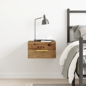 vidaXL Κομοδίνο Τοίχου Παλιό Ξύλο 35x35x20 εκ.