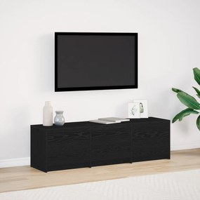 vidaXL TV Cabinet με LED Μαύρη Βελανιδιά 140x34x40 cm Επεξεργασμένο Ξύλο