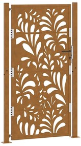 Πύλη κήπου 105x180 cm από χάλυβα με κυματοειδές σχέδιο - Καφέ