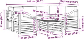 vidaXL Σειρά Καναπέ Εξωτερικού 7 pcs Άσπρο και Ανθρακί Πολυεστέρας