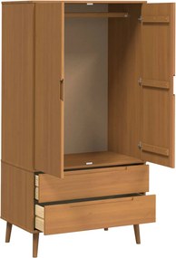 vidaXL Ντουλάπι MOLDE Καραμέλα 90 x 55 x 175 εκ Μασίφ Ξύλο Πεύκου
