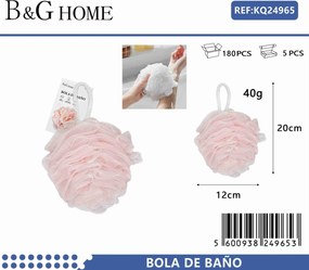 Σφουγγάρια μπάνιου δίχτυ σε σετ 5Χ - Light Pink - 24965