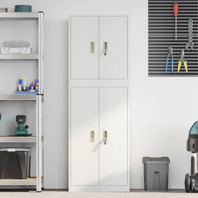 vidaXL Ντουλάπι αποθήκευσης 2 τμχ. Λευκό 60 x 40 x 175 εκ Ατσάλι