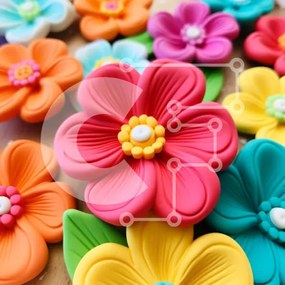 Intra Συλλεκτικό Ξύλινο Παζλ Plywood  4mm - Σύνθεση πολύχρωμων λουλουδιών σε ξύλινη επιφάνεια Σε Ξύλινο Κουτί - Διαστάσεις: 10x10 cm – 25 κομμάτια