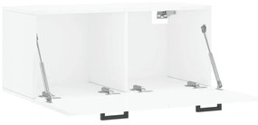 Ντουλάπι Τοίχου Γυαλιστερό Λευκό 80x36,5x35 εκ. Επεξεργ. Ξύλο - Λευκό