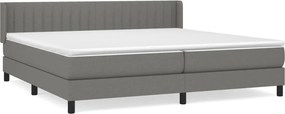 vidaXL Κρεβάτι Boxspring με Στρώμα Σκούρο Γκρι 200x200 εκ. Υφασμάτινο