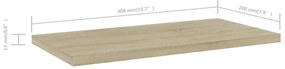 vidaXL Ράφια Βιβλιοθήκης 4 τεμ. Sonoma Δρυς 40x20x1,5 εκ. Επεξ.Ξύλο