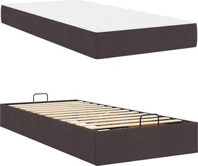 vidaXL Σκελετός κρεβατιού με στρώμα με στρώμα 2 pcs Ώχρα ύφασμα