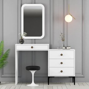 Stewehome Τραπέζι μακιγιάζ με καθρέφτη Λευκό / Λευκό 124x40x84 cm