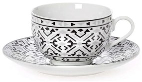 Φλυτζάνι Τσαγιού Με Πιατάκι Nostro 25.860.16 250ml Black-White Cryspo Trio Porcelain