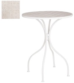 ΤΡΑΠΕΖΙ Caprice ΓΚΡΙ ΜΕΤΑΛΛΟ ΛΕΥΚΟ - h76xd61cm