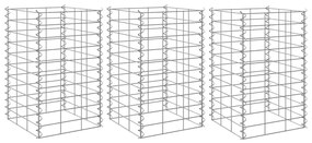 vidaXL Συρματοκιβώτια-Γλάστρες Υπερυψ. 3 τεμ. 30x30x50εκ. Σιδερένιες