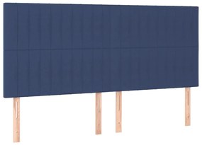 vidaXL Κρεβάτι Boxspring με Στρώμα &amp; LED Μπλε 160x200 εκ. Υφασμάτινο