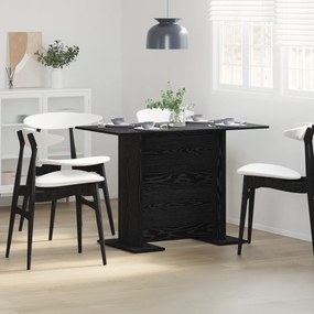 vidaXL Τραπέζι Τραπεζαρίας Μαύρη Δρυς 110x60x75 εκ Επεξεργασμένο Ξύλο
