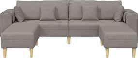 vidaXL Καναπές με μαξιλάρι 3 pcs Taupe ύφασμα