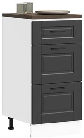 vidaXL Βάση Κουζίνας "Porto" Μαύρο από Μηχανικά Επεξεργασμένο Ξύλο