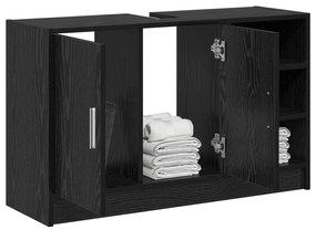vidaXL ντουλάπι λεκάνης  Μαύρης Δρυς 90x29x55 εκ. Επεξεργασμένο Ξύλο