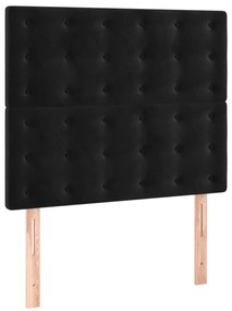 vidaXL Κρεβάτι Boxspring με Στρώμα Μαύρο 80 x 200 εκ. Βελούδινο