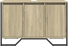 vidaXL Ντουλάπι Νιπτήρα Μπάνιου Sonoma Δρυς 91x35x60 εκ. Επεξ. Ξύλο