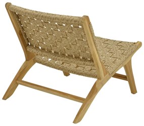 Πολυθρόνα Foldere φυσικό teak ξύλο-pe σχοινί 65x78x68εκ
