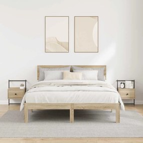 vidaXL Κομοδίνα Επιτοίχια 2 τεμ. Sonoma Δρυς 35x30x51 εκ Επεξεργ. Ξύλο