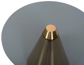 Τραπεζάκια σαλονιού REBEN Σετ 2 τμχ Μέταλλο Χρυσό - Φιμέ Γυαλί Μαύρο Φ80 &amp; Φ60 εκ.