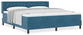 vidaXL Κρεβάτι Σπρώξιμου Σκούρο Μπλε 180x200 εκ. Βελούδιο