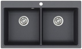 Helika Magna SQM 200 Ένθετος Γρανιτένιος Νεροχύτης Μ86xΠ51cm Γραφίτης