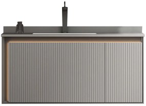 Έπιπλο Μπάνιου Πάγκος Με Νιπτήρα Greys S3BGRE100LGR 100x50cm Light Grey Polywood,Porcelain
