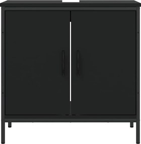 vidaXL Ντουλάπι Νιπτήρα Μπάνιου Μαύρο 60x30x60 εκ. Επεξεργασμένο Ξύλο