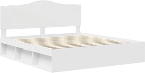 vidaXL Σκελετός Κρεβατιού Λευκό 200 x 200 cm Στερεά ξυλεία πεύκου