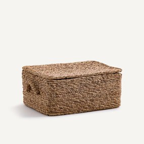 Ορθογώνιο πλεκτό καλάθι από υδροϋάκινθο, LIAN